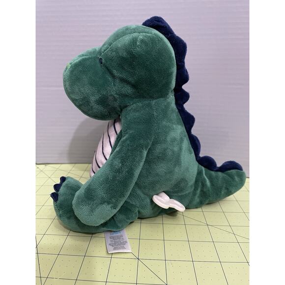 Carters Just One You Musical Green Dinosaur Plush Stuffed Animal Blue Stripes - Picture 2 of 9
